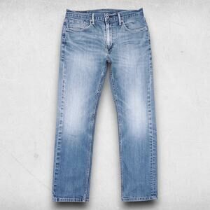 Levi's 513 Jeans Men 32x30 Blue Slim Straight Faded Streetwear Casual Retro